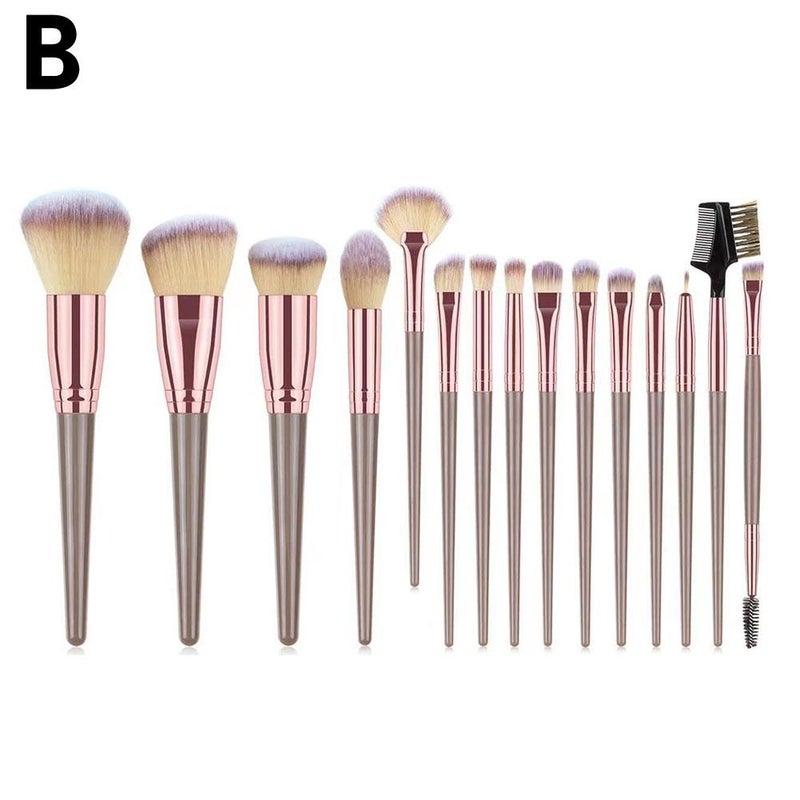 15-piece portable makeup brush set, beginner's eyeshadow brush, powder brush, complete makeup tool set.